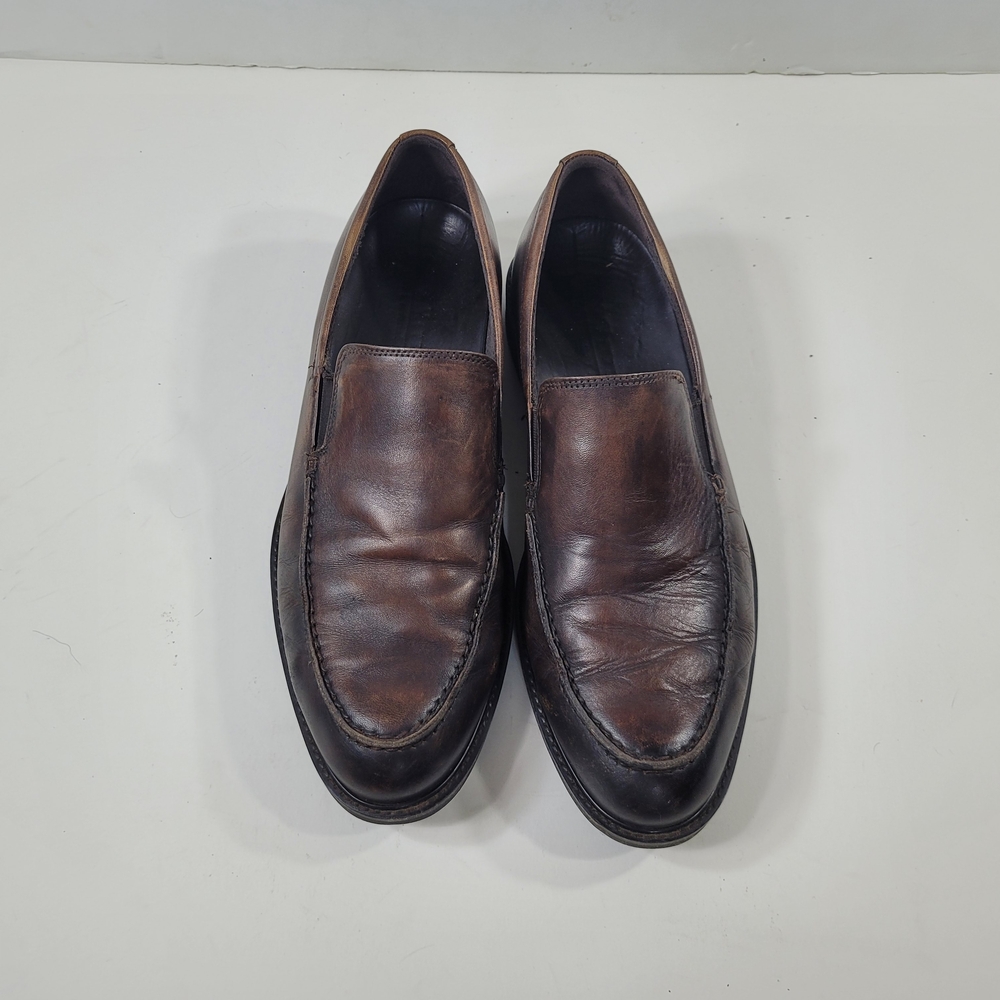 Ecco Men's Dark Brown Leather Slip-On Loafers Dress Shoes Size 45